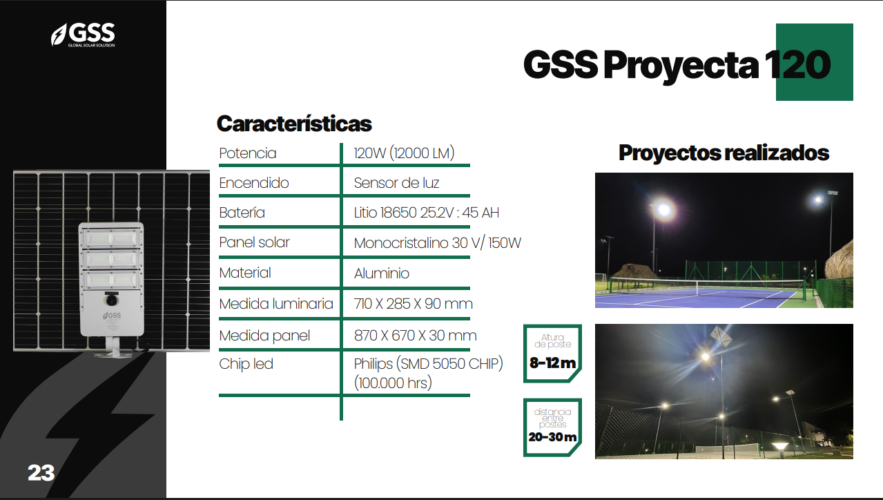 luminaria solar gss integra 120 luminaria solar gss integra 120