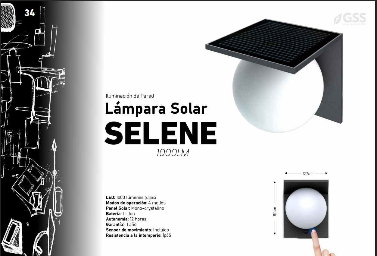 lampara solar selene lampara solar selene