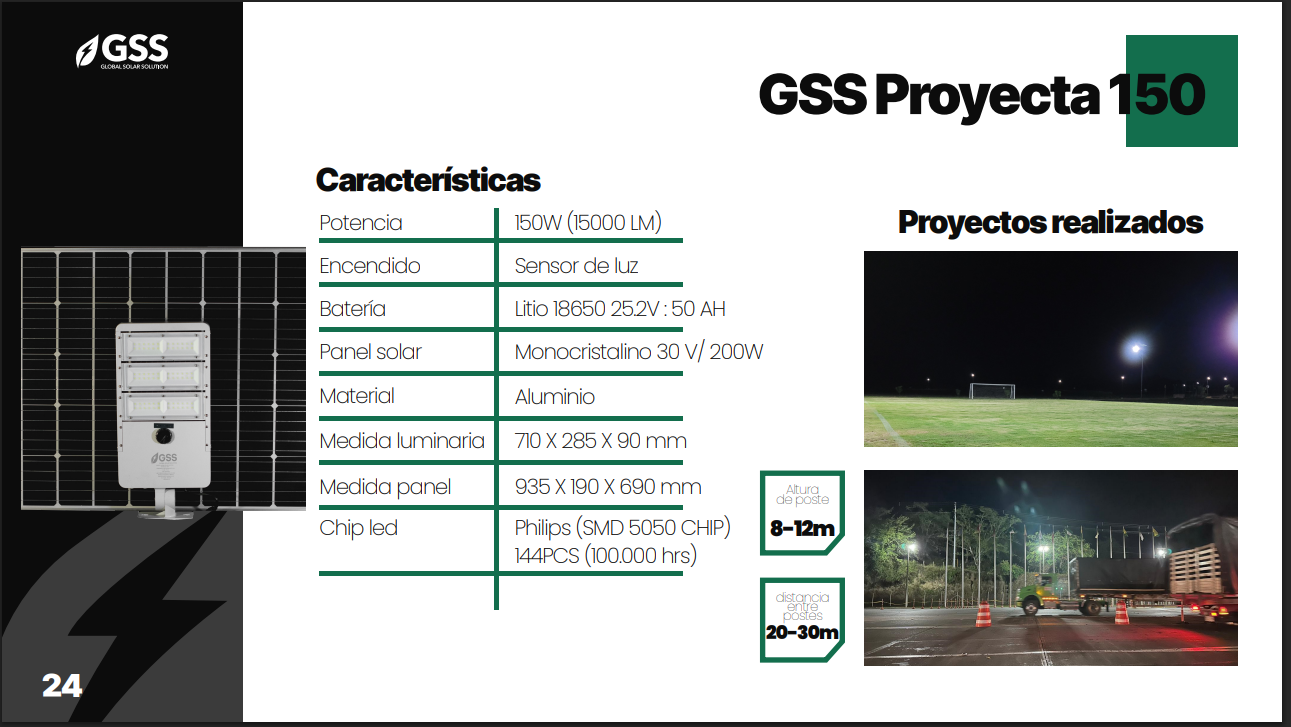 luminaria solar gss proyecta 150 luminaria solar gss proyecta 150